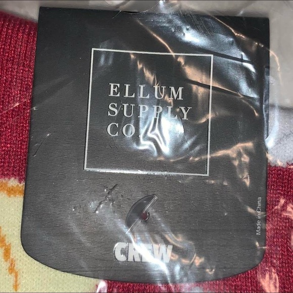 Maroon Take-Out Crew Socks - Picture 3 of 4